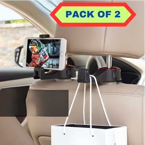 Car Seat Back Hooks with Phone Holder(Pack of 2)