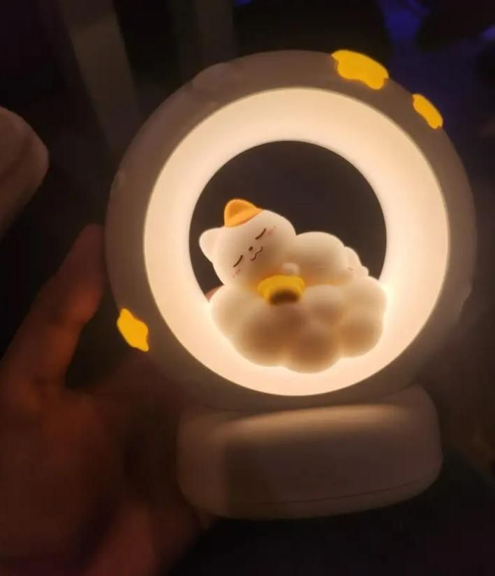 Sleeping Cat LED Night Light Lamp with Touch Control